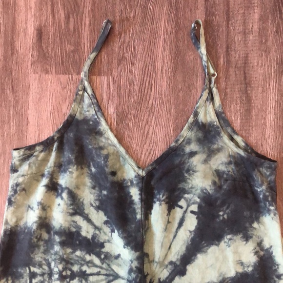 Green and Navy Tie-Dye Anthropologie Jumpsuit - Picture 5 of 9